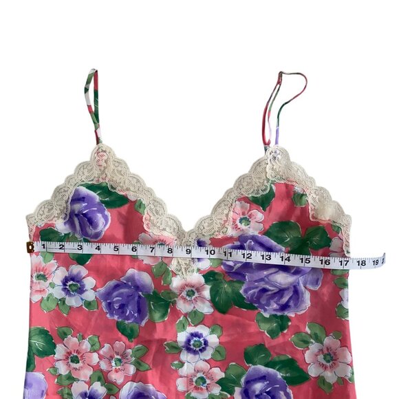 Victoria's Secret 80s Vintage Camisole Gold Label Floral Pink Purple Roses Smal - Picture 6 of 10